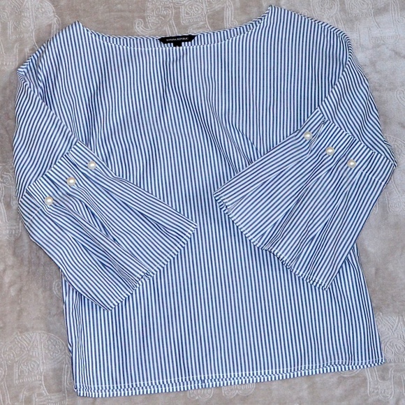 Banana Republic Tops - Banana Republic Bell-Sleeve Top Pearl Accents S